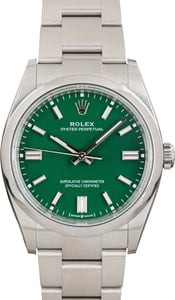 Pre-Owned Rolex Oyster Perpetual Ref 126000 Green Dial