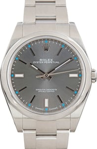 Used Rolex Oyster Perpetual 39 Steel 114300 Dark Rhodium Dial