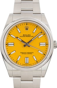 Rolex Oyster Perpetual 41 Yellow Dial 124300 Stainless Steel