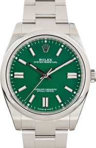 Pre-Owned Rolex Oyster Perpetual 41 Green Dial Ref 124300