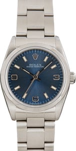 Ladies Rolex Oyster Perpetual Blue Dial 67180 Stainless Steel