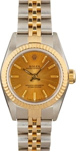 Rolex Oyster Perpetual 24MM Steel & 18k Yellow Gold Jubilee Champagne Index Dial, B&P (1994)