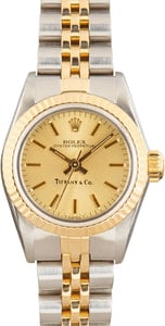 Ladies Rolex Oyster Perpetual 67193 Tiffany & Co. Dial