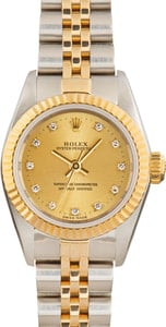 Rolex Lady Oyster Perpetual 67193 Champagne Diamond Dial