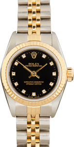 Pre-Owned Ladies Rolex Oyster Perpetual Ref 67193 Black Diamond Dial