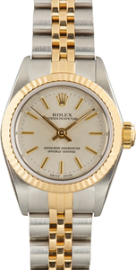 Pre-Owned Two Tone Rolex Oyster Perpetual Ref 67193 Silver Dial