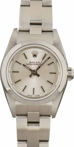 Rolex Ladies Oyster Perpetual 76080 Silver Index Dial