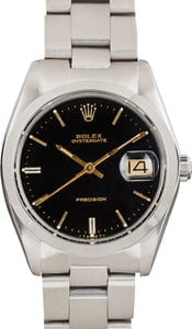 Pre-owned Rolex OysterDate Ref 6694 Black Dial
