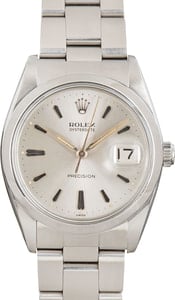 Used Rolex Oysterdate 6694 Stainless Steel Silver Dial
