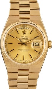 Rolex Day-Date 36MM 18k Yellow Gold, Fluted Bezel Gold Index Dial, Rolex Box (1979)