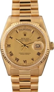 Pre-Owned Rolex President 18038 Roman Dial