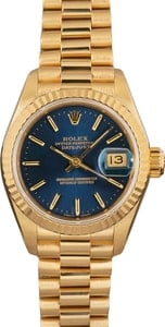 Ladies Rolex President 69178 Blue Dial