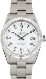 Used Rolex Date Ref 15010 White Roman Dial