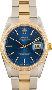Used Rolex Date 15223 Blue Index Dial