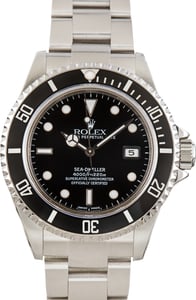 Pre-Owned Stainless Steel Rolex Sea-Dweller Ref 16600 Black Dial