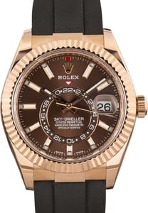 Men's Rolex Sky-Dweller 326235 18k Everose Gold Chocolate Dial