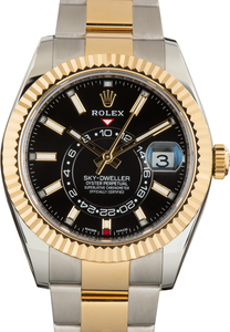 Used Black Dial Rolex Sky-Dweller Ref 326933 Two Tone