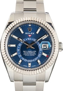 Pre-Owned Rolex Sky-Dweller Blue Dial Ref 326934 Stainless Steel