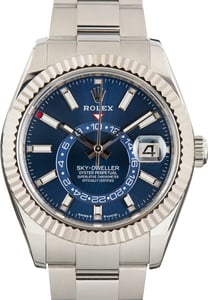 Used Stainless Steel Rolex Sky-Dweller Ref 336934 Blue Dial