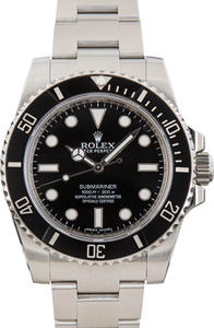 Pre-Owned Stainless Steel Rolex Submariner Black Dial Ref 114060