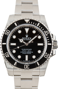 Used Black Dial Rolex Submariner Ref 114060 Stainless Steel