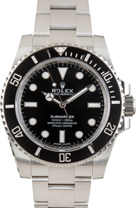 Used Stainless Steel Rolex Submariner Ref 114060 Black Dial