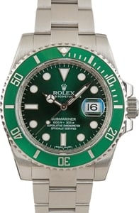 Rolex Submariner 40MM Stainless Steel, Oyster Band Green Chromalight Dial, B&P (2011)