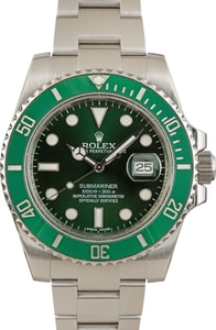 Rolex Submariner 40MM Stainless Steel, Oyster Band Green Chromalight Dial, B&P (2014)