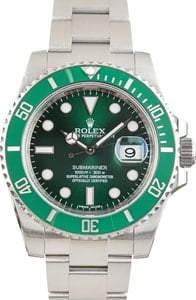 Pre-owned Green Hulk Rolex Submariner Ref 116610LV