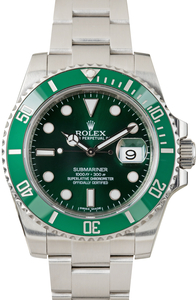 Pre-Owned Rolex Submariner Hulk Green Dial Ref 116610LV