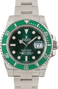 Pre-Owned Rolex Submariner Hulk Ref 116610LV Green Bezel