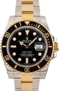 Used Rolex Submariner Steel & Gold 116613LN Black Dial