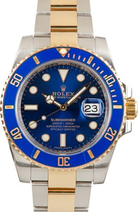 Used Two Tone Rolex Submariner Blue Dial Ref 116613LB