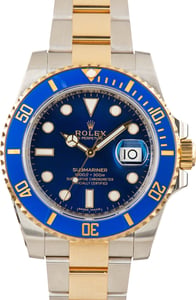 Used Two Tone Rolex Submariner Ref 116613LB Blue Dial