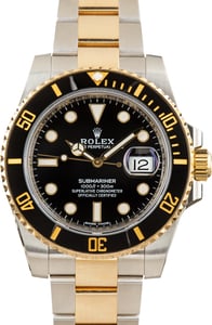 192709 Pre-Owned Two Tone Rolex Submariner Ref 116613LN Black Dial