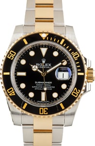 193279 Pre-Owned Two Tone Rolex Submariner Ref 116613LN Black Dial