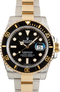 Pre-Owned Rolex Submariner Black Dial Ref 116613LN Steel & Gold