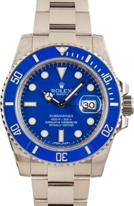 Rolex Submariner Ref 116619 18k White Gold Smurf