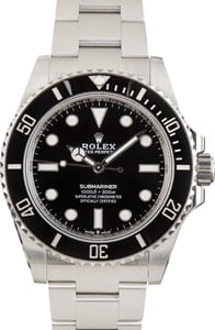 Rolex Submariner Black No Date Dial 124060