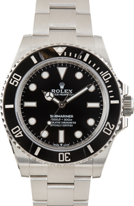 Used Steel Rolex Submariner Ref 124060 No Date Black Dial