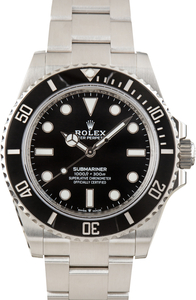 Pre-Owned Stainless Steel Rolex Submariner No Date Dial Ref 124060