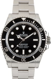 Pre-Owned Rolex Submariner Black Dial Ref 124060 Cerachrom Bezel