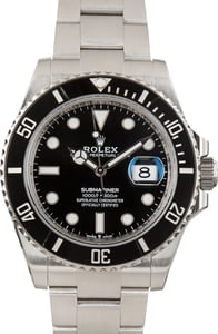 Used Steel Rolex Submariner Black Chromalight Dial 126610LN