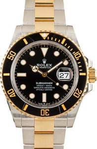 Pre-Owned Steel & Gold Rolex Submariner Black Dial Ref 126613