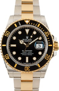 Pre-Owned Two Tone Rolex Submariner Ref 126613 Black Dial
