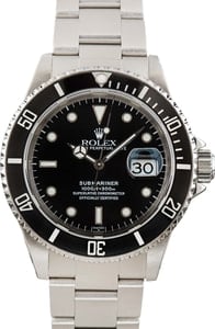 Used Rolex Submariner ref 16610 Black Dial