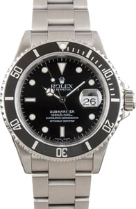 Used Rolex Submariner Steel Ref 16610 Black
