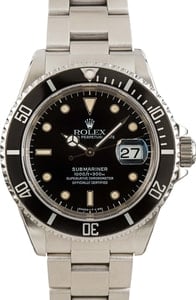 Pre-Owned Rolex Submariner 16610 Black Dial