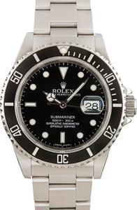Used Rolex Submariner ref 16610 Black Dial