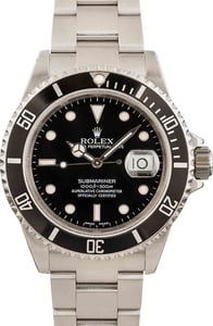 Rolex Submariner Black 16610T No Holes